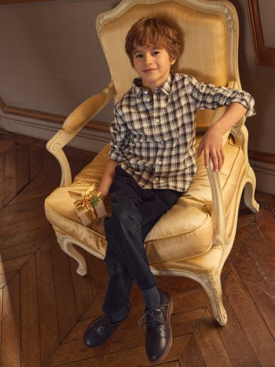 Карирана коледна риза за момчета