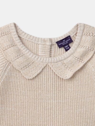 Коледна рокля с плетен топ и тюлена пола за бебе момиче