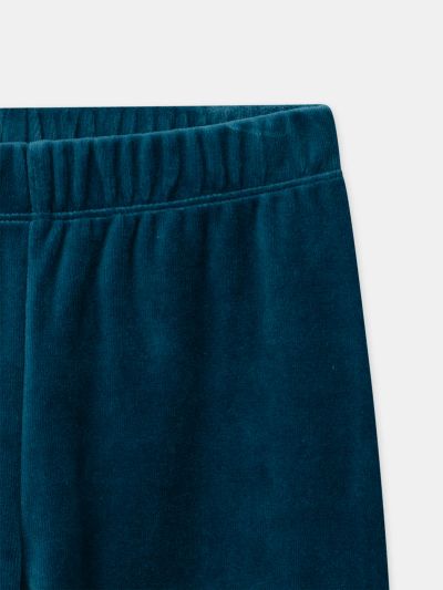 Тъмносиня кадифена пижама с динозавърски принт за момчета