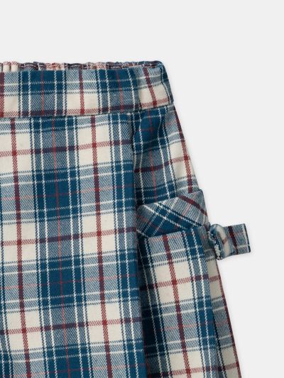 Карирани къси панталони за момиче