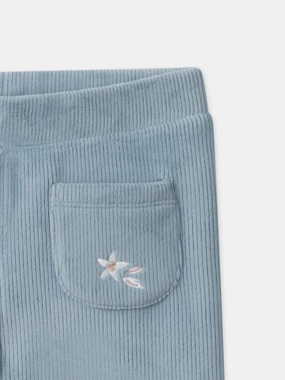 Момичешки клин от синьо-сиво кадифе