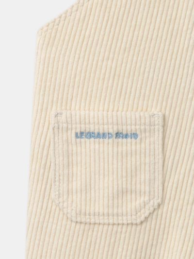 Екрю кадифен гащеризон за бебе момче