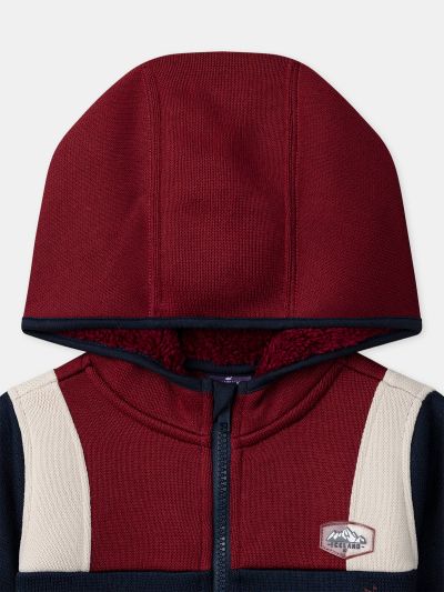 Трицветен суитшърт с качулка за момче