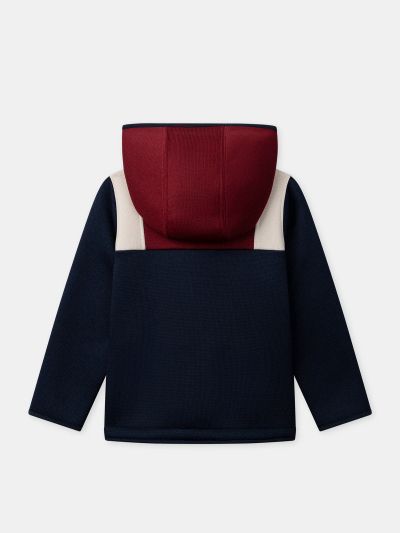Трицветен суитшърт с качулка за момче