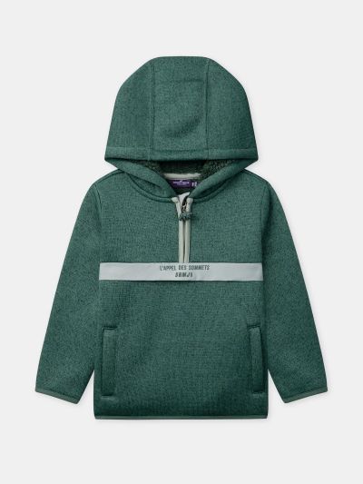 Зелен суичър с качулка за момче
