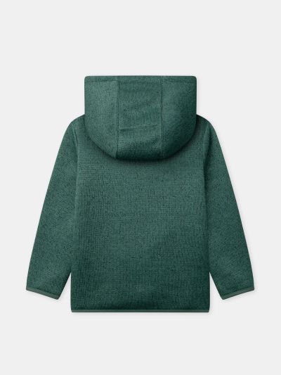 Зелен суичър с качулка за момче