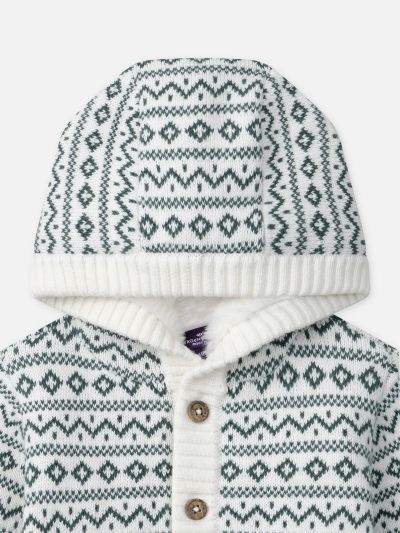 Топла плетена жилетка с качулка за бебе момче