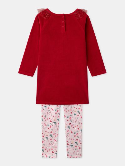 РОЗОВА КОЛЕДНА ПИЖАМА ЗА МОМИЧЕ