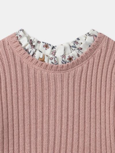 Рокля с розов пуловер бебе момиче