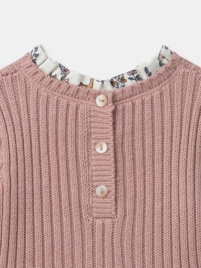 Рокля с розов пуловер бебе момиче