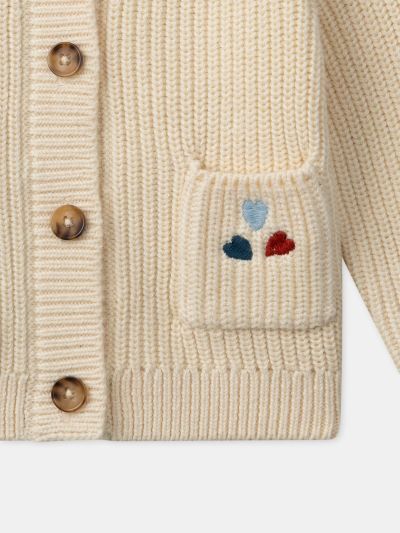 Екрю жилетка с яка за бебе момиче