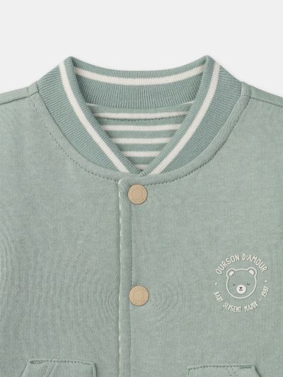 ДВУЛИЦЕВА БЕБЕШКА ЖИЛЕТКА В ЗЕЛЕНО И  РАЙЕТА ЗА БЕБЕ МОМЧЕ