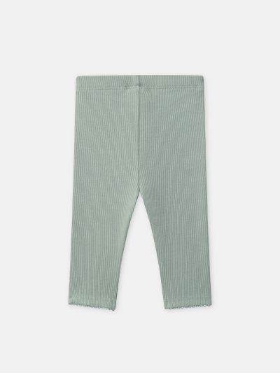 КОМПЛЕКТ ЗА БЕБЕ МОМИЧЕ: ЕКРЮ СУИТШЪРТ + ЗЕЛЕН КЛИН + ЛЕНТА ЗА КОСА