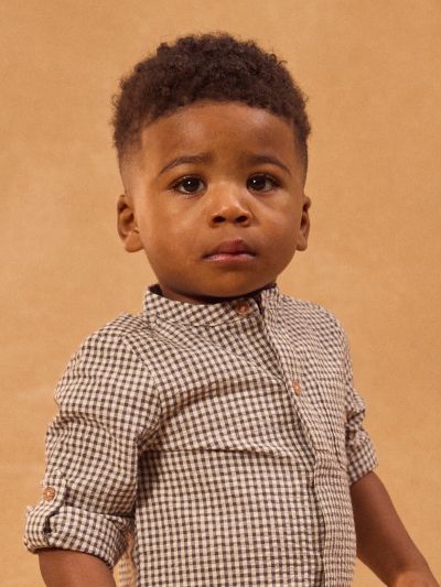 Бебешка риза на каре за момче