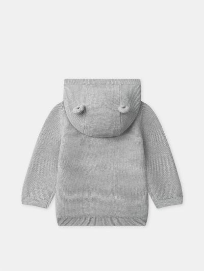 Сив суичър с качулка за бебе момче
