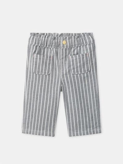 Панталон на сиви райета за бебе момиче