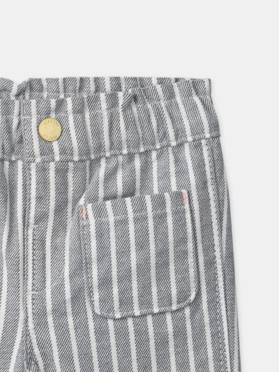 Панталон на сиви райета за бебе момиче