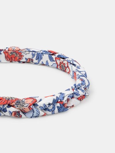 ПЛЕТЕНА ДИАДЕМА С ФЛОРАЛЕН ТЕКСТИЛ ЗА МОМИЧЕ