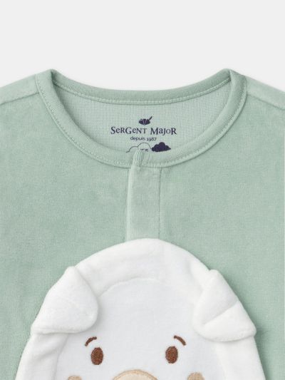 ЗЕЛЕН БЕБЕШКИ ГАЩЕРИЗОН С ЛИЦЕ НА КУЧЕ ЗА МОМЧЕ