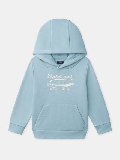 СИН СУИТШЪРТ С КАЧУЛКА ЗА МОМЧЕ