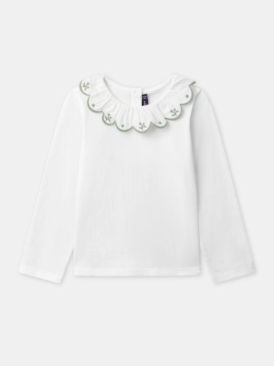 БЛУЗА С ЯКА И ДЪЛЪГ РЪКАВ ЗА МОМИЧЕТА