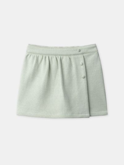 Зелени карирани пола-панталон за момиче