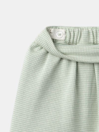 Зелени карирани пола-панталон за момиче