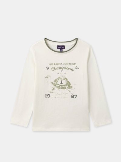 ЕКРЮ БЛУЗА С ДЪЛЪГ РЪКАВ ЗА МОМЧЕ