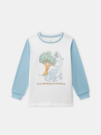 СИНЯ ПИЖАМА С ПРИНТ НА ДИНОЗАВРИ ЗА МОМЧЕ