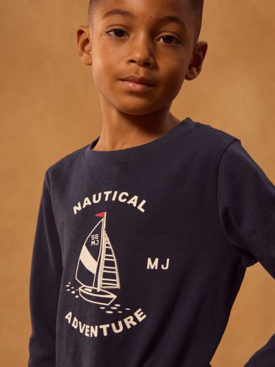 ТЪМНОСИНЯ ПИЖАМА С РАЙЕТА ЗА МОМЧЕ