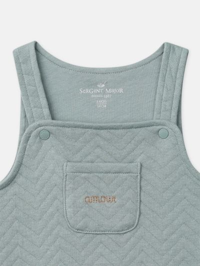 Сиво-сини гащеризон + боди + чорапи за новородено момче