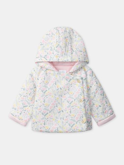 ЯКЕ С КАЧУЛКА С ФЛОРАЛЕН ПРИНТ ЗА НОВОРОДЕНО МОМИЧЕ