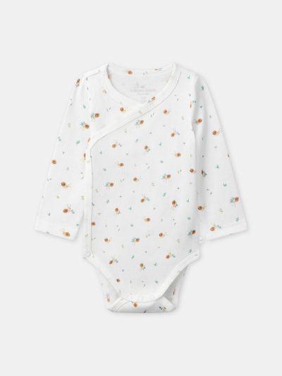 КОМПЛЕКТ ОТ 2 БОДИТА В ЕКРЮ ИЛИ С ПРИНТ ОХЛЮВ ЗА НОВОРОДЕНО