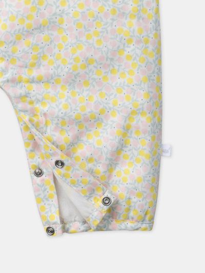 КОМПЛЕКТ ГАЩЕРИЗОН С ФЛОРАЛЕН ПРИНТ + БОДИ + ЧОРАПИ С ПАНДЕЛКА ЗА НОВОРОДЕНО МОМИЧЕ