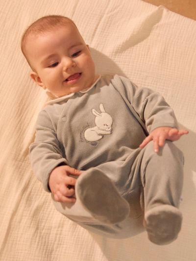 СИВО-СИН ГАЩЕРИЗОН С АПЛИКАЦИЯ МАГАРЕНЦЕ ЗА НОВОРОДЕНО МОМЧЕ