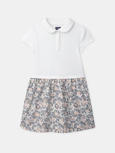 ЕКРЮ РОКЛЯ ОТ ДВА МАТЕРИАЛА ИЛИ С ФЛОРАЛЕН ПРИНТ ЗА МОМИЧЕ