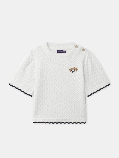 ТЕНИСКА ОТ ПЛЕТЕНА МАТЕРИЯ ЗА МОМИЧЕ