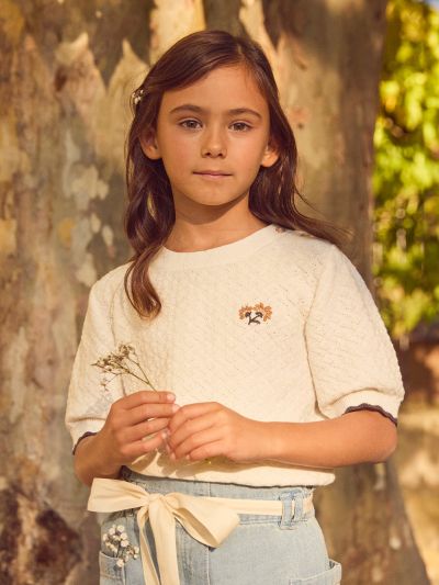 ТЕНИСКА ОТ ПЛЕТЕНА МАТЕРИЯ ЗА МОМИЧЕ