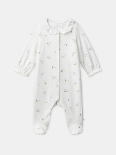 РОМПЪР С ПРИНТ ЛИСТА ЗА НОВОРОДЕНО МОМИЧЕ