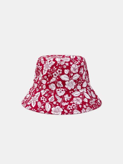 ФУКСИЯ ШАПКА ТИП BUCKET С ФЛОРАЛЕН ПРИНТ ЗА МОМИЧЕ